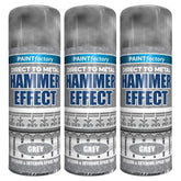 3X Paint Factory Grey Hammered Spray Paint 400ml Spray Paint